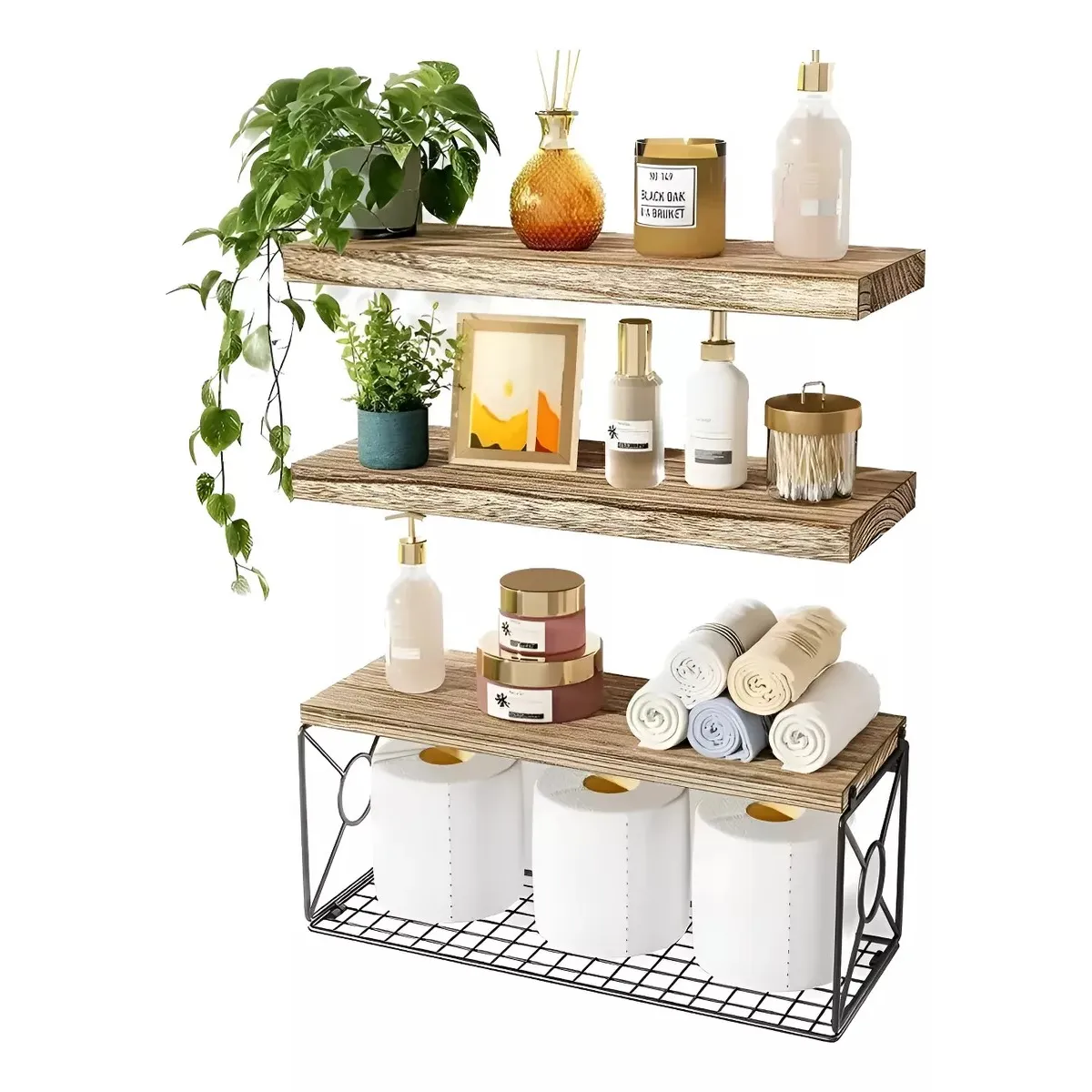 MUNDO MAGIA - Set 3x Estante Organizador Baño Repisas Flotantes Pared