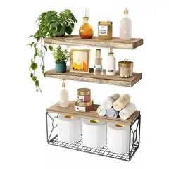 MUNDO MAGIA - Set 3x Estante Organizador Baño Repisas Flotantes Pared