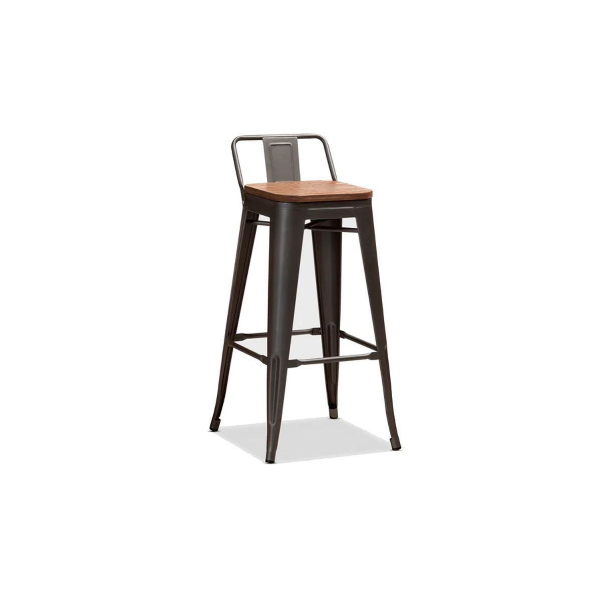 GENERICO - Taburete Tolix Madera Oscura 66cm