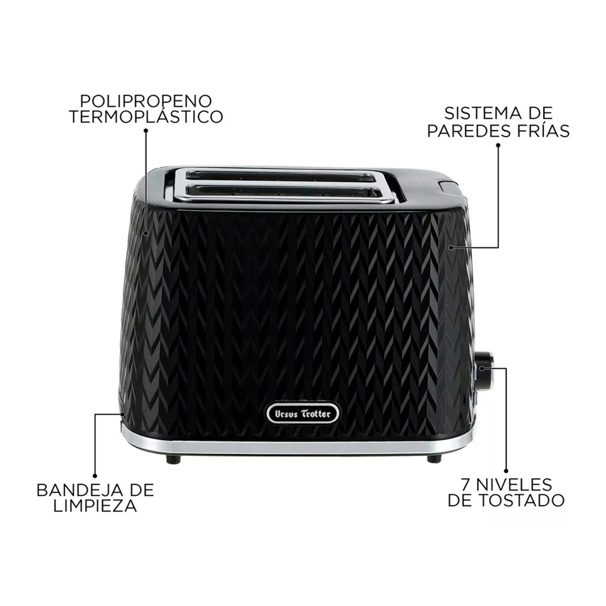 URSUS TROTTER - Tostador Eléctrico Thrones 7 Niveles Defrost Para 2 Panes