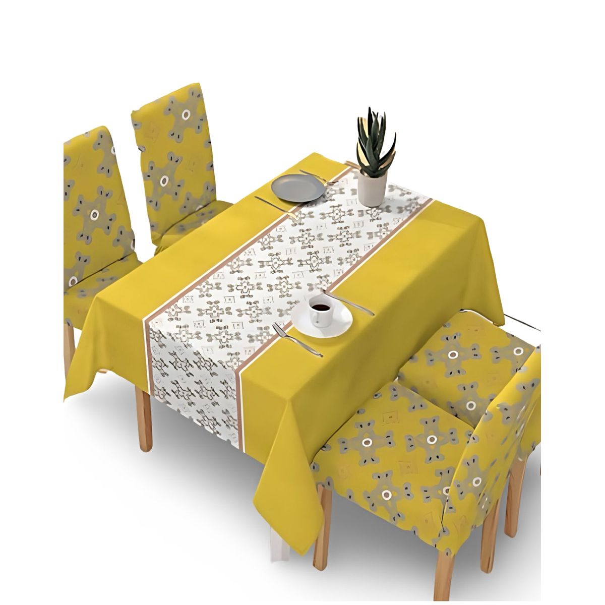 GENERICO - Juego Mantel De Comedor más 6 fundas de silla 140x 220 cmM2