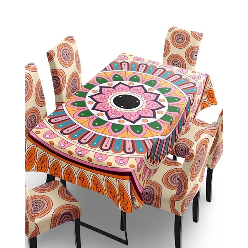 GENERICO - Juego Mantel De Comedor más 6 fundas de silla 140x 220 cmM3
