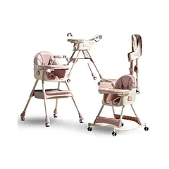 GENERICO - SILLA PARA BEBÉS SILLA DE COMER MULTIFUNCIONAL ROSA