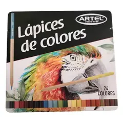 ARTEL - Lápices De 24 Colores En Caja De Lata Calidad Superior