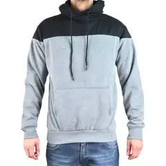 MPROPIA - Polerón Hombre Invierno Forro Piel Con Gorro Bi-Color 7498.