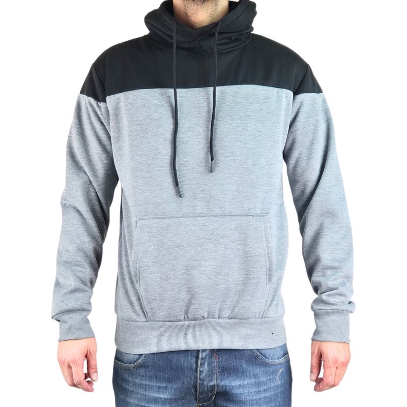 MPROPIA - Polerón Hombre Invierno Forro Piel Con Gorro Bi-Color 7498.