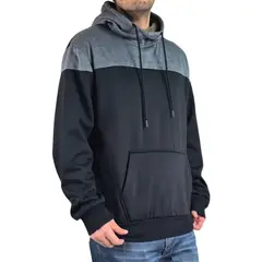 MPROPIA - Polerón Hombre Invierno Forro Piel Con Gorro Bi-Color 7498.