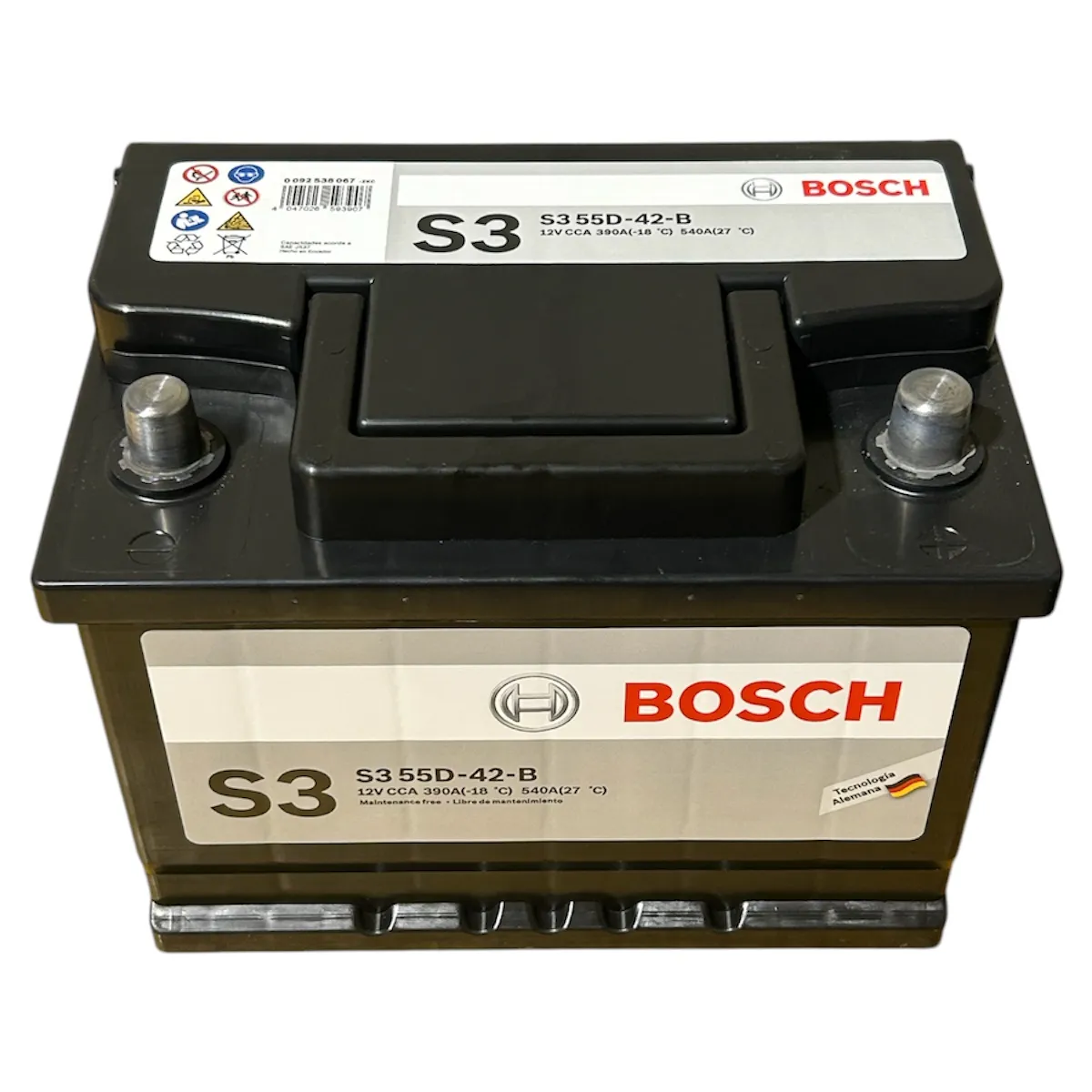 BOSCH - Batería de Auto 55 Ah Positivo Derecho 390 CCA