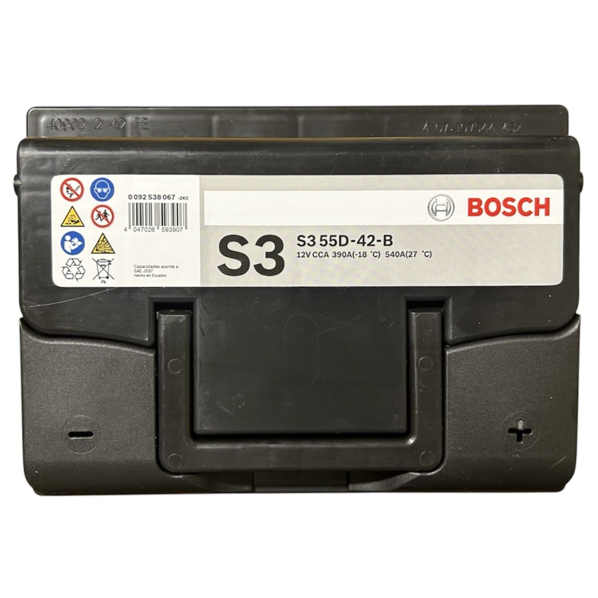 BOSCH - Batería de Auto 55 Ah Positivo Derecho 390 CCA