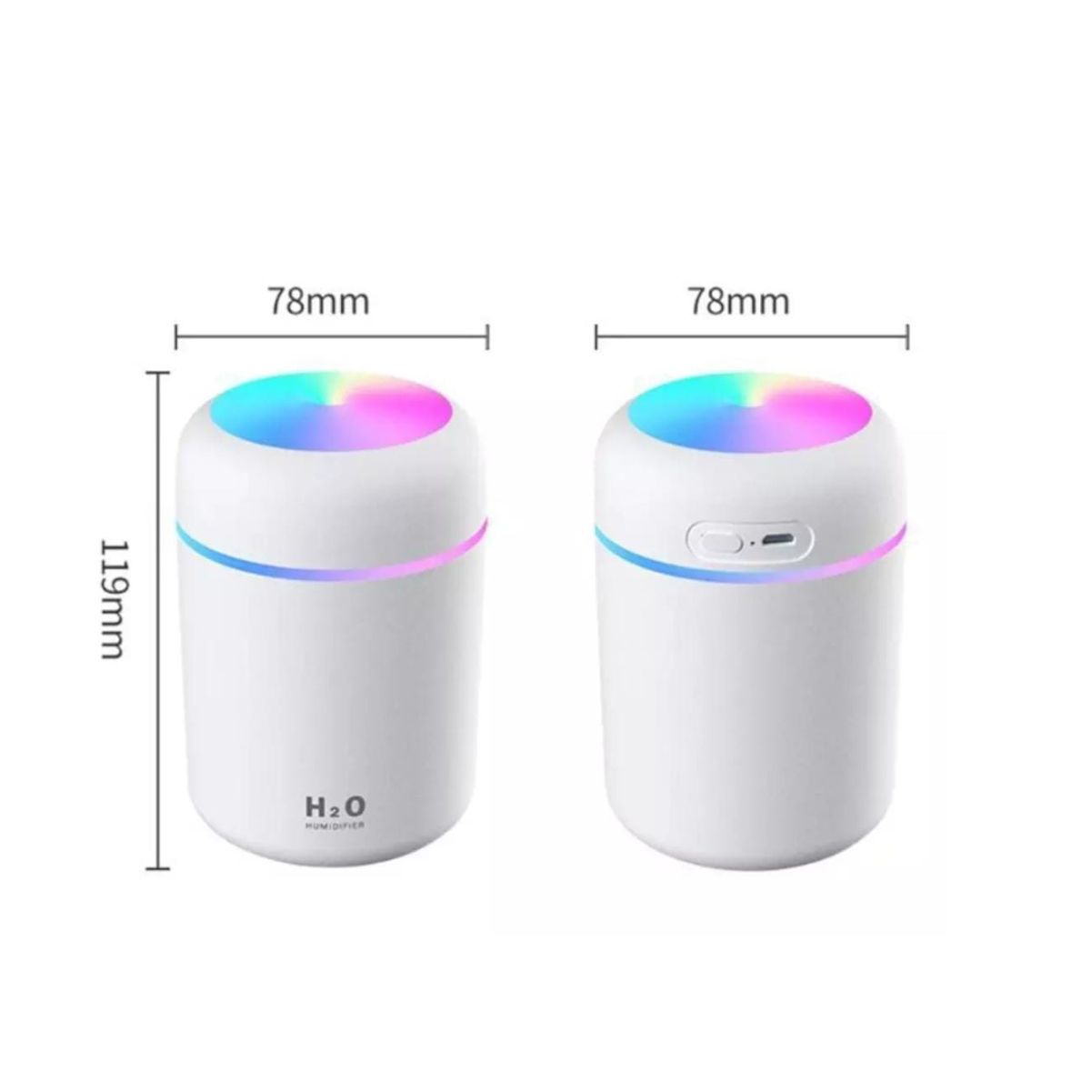 GENERICO - HUMIDIFICADOR DIFUSOR LED COLORFULL BLANCO