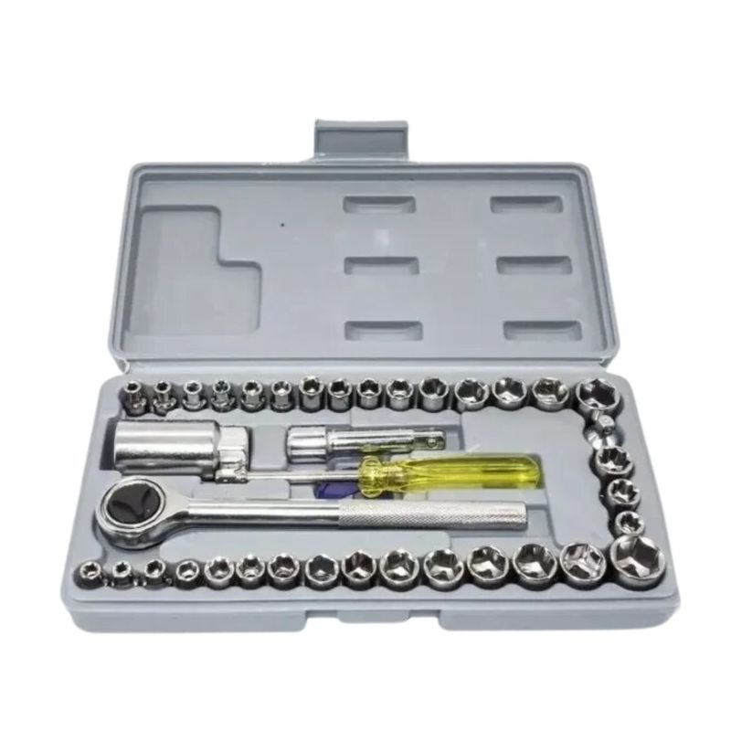 GENERICO - Kit De Herramientas Dados 40 Piezas 24cm Plata Calidad Profesional