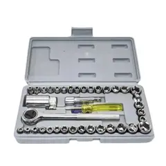 GENERICO - Kit De Herramientas Dados 40 Piezas 24cm Plata Calidad Profesional