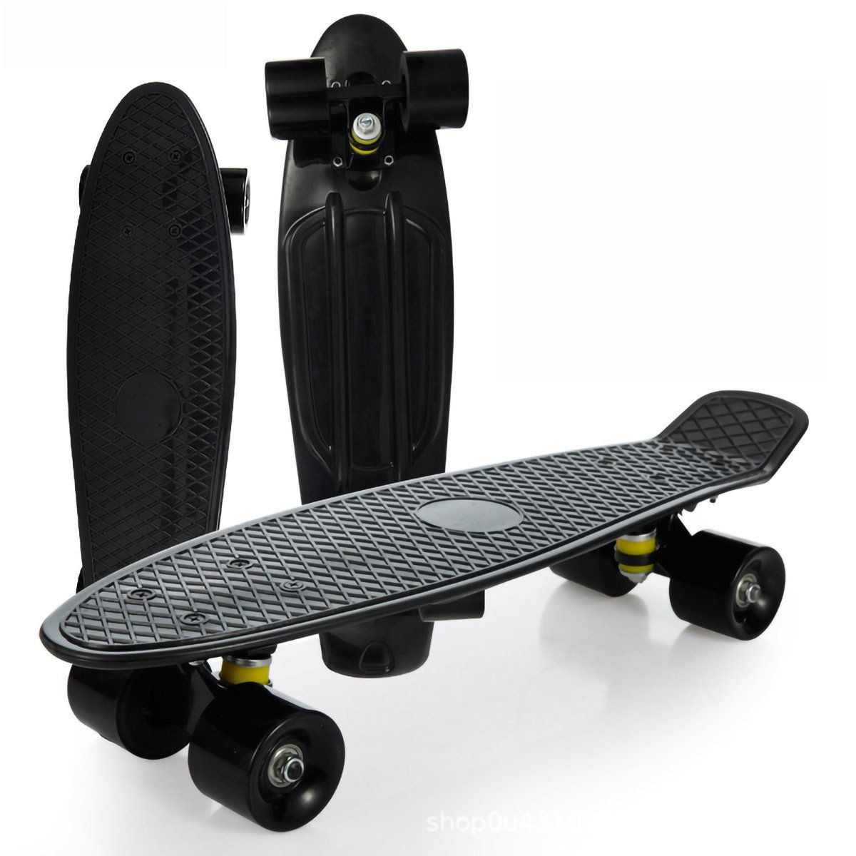 GENERICO - Patineta Tipo Fish Clásicode 56cm Para Principiantes-Negro