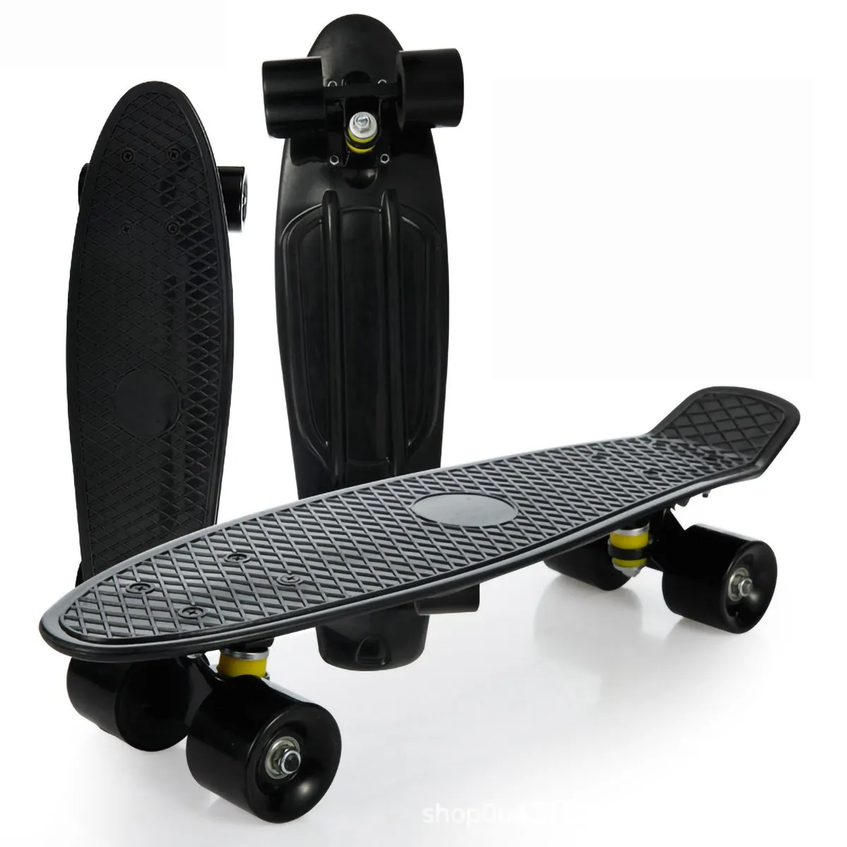 GENERICO - Patineta Tipo Fish Clásicode 56cm Para Principiantes-Negro