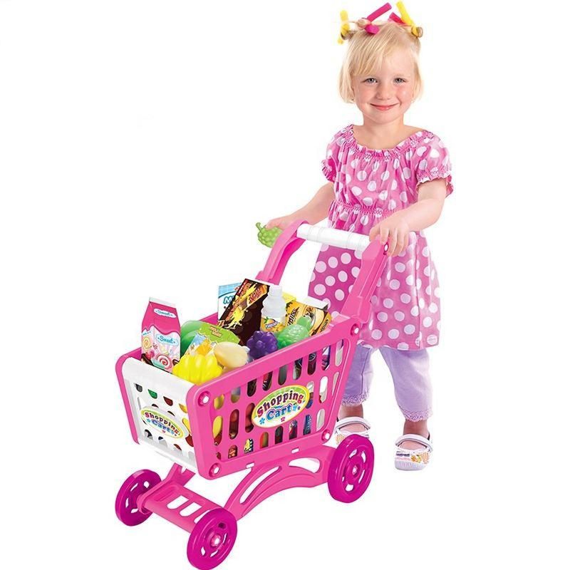 JAGIMA - Carrito de Compra Supermercado Para Niños 56 Piezas Colores