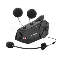 FREEDCONN - Manos libres bluetooth R1 plus casco moto camara full hd 1080p wifi e intercom 6 vias 1000mts