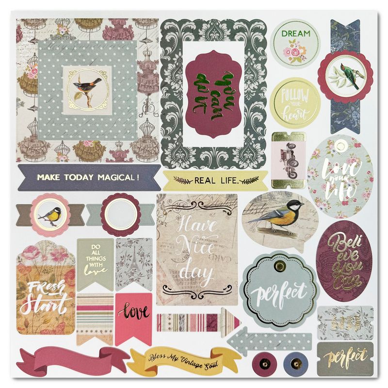 GENERICO - Block Paper Pad Papel Scrapbooking 24 Hojas 12 Diseños 30.5x30.5cm Burdeo