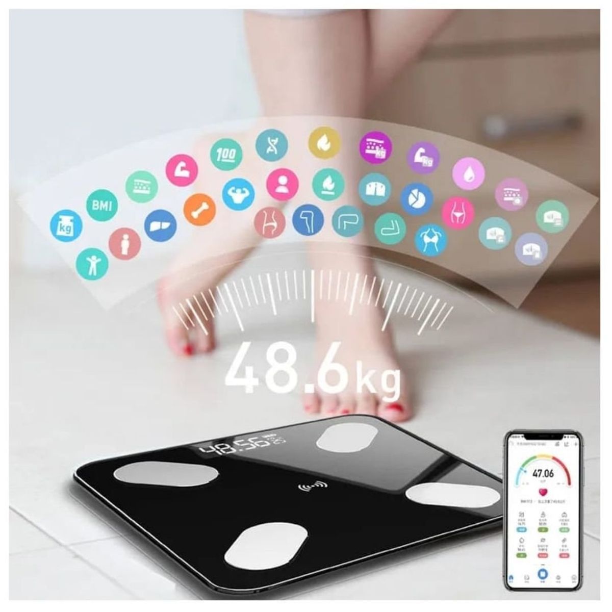OEM - BALANZA PESA PERSONAL INTELIGENTE BLUETOOTH