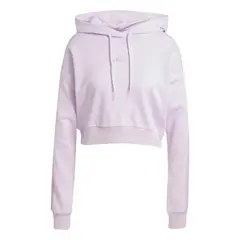 ADIDAS - Polerón Corto con Capucha Essentials 3 Tiras Felpa Francesa