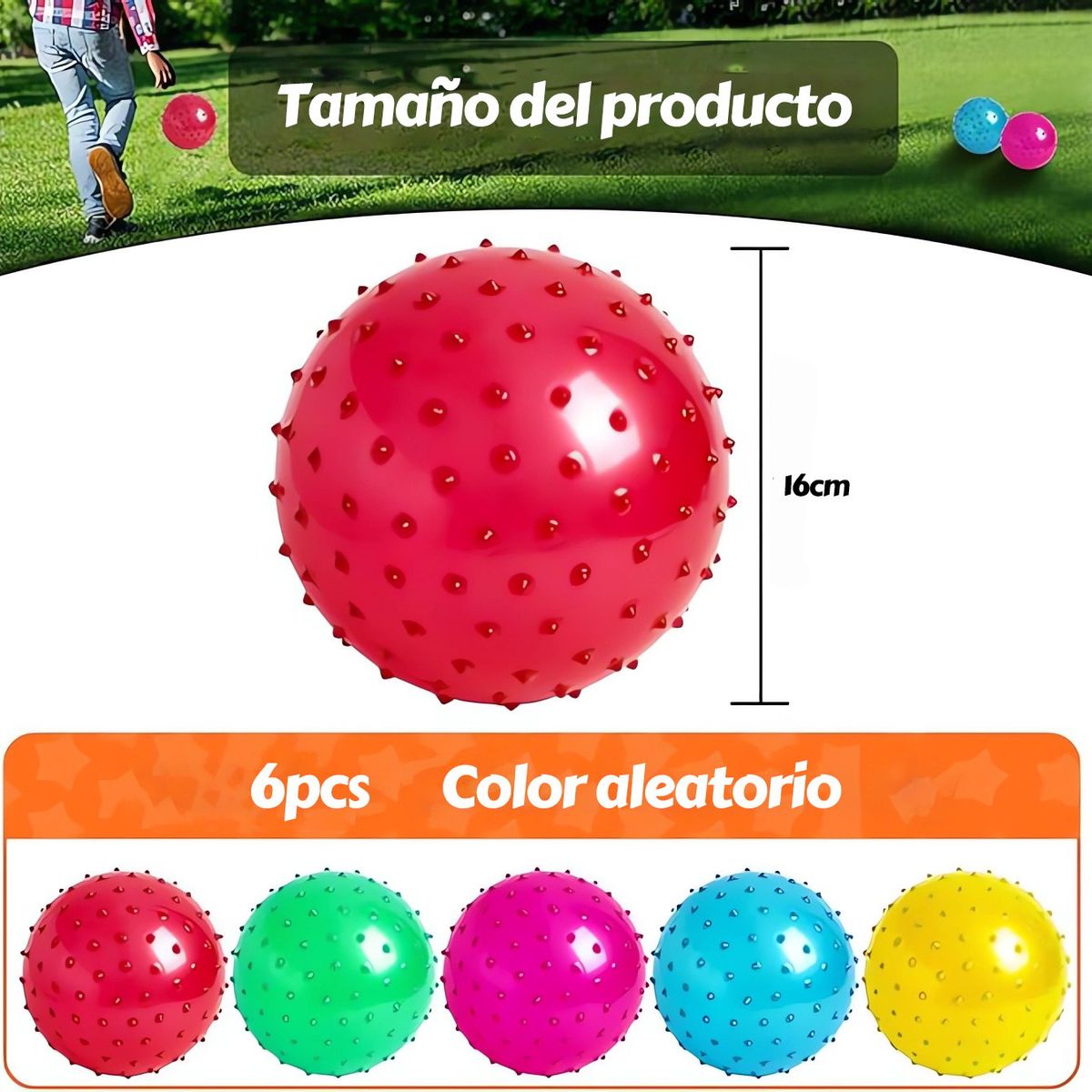 GENERICO - 6 Bolas De Rebote Con Puntas Con Bomba Para Niños Regalos