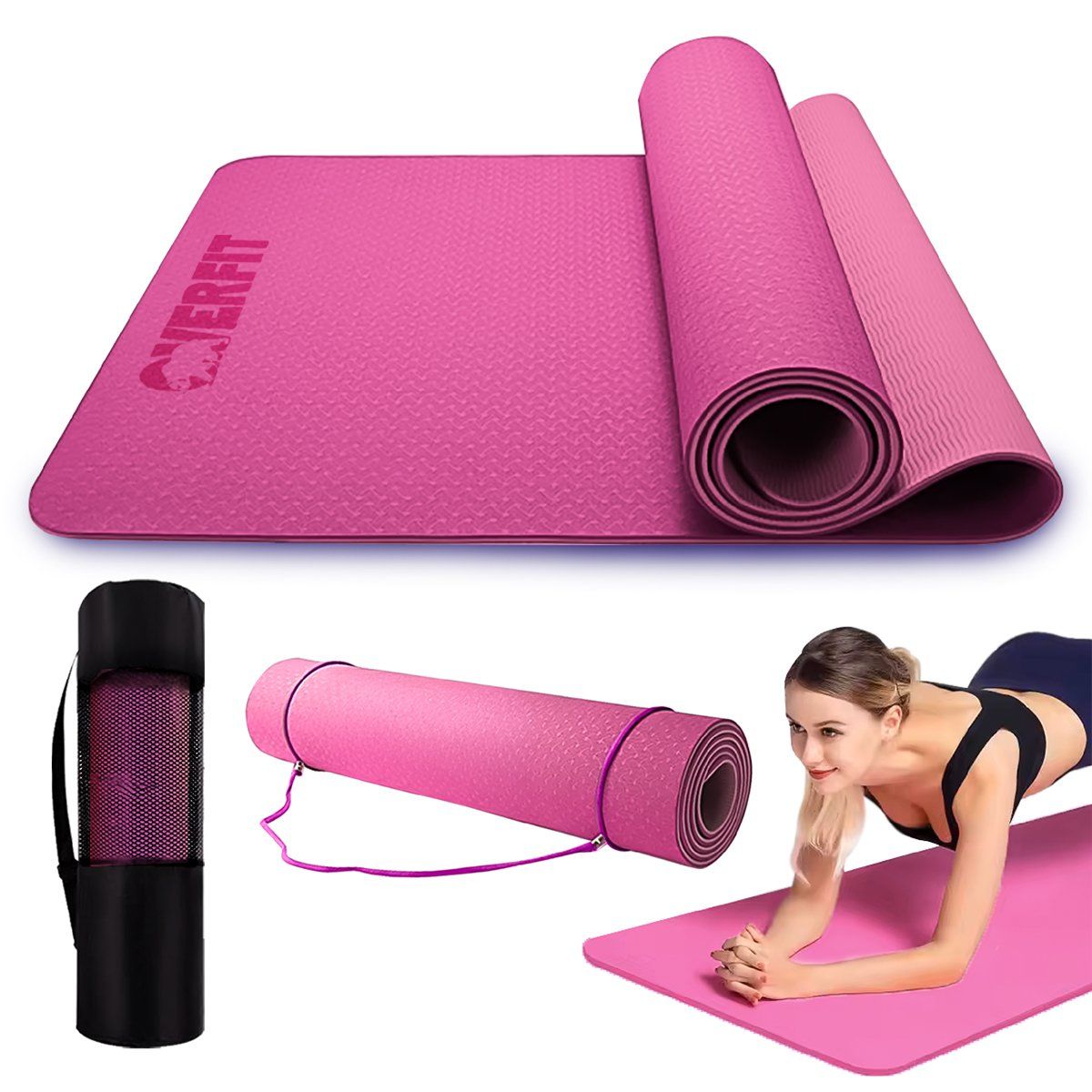 OVERFIT - Mat Yoga TPE 6mm Overfit Alfombra Ejercicio Pilates Bicolor.