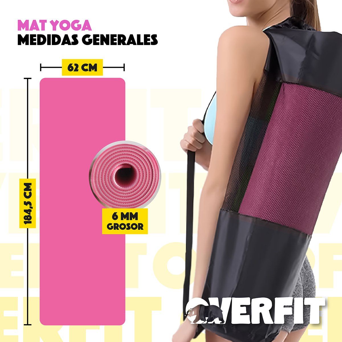 OVERFIT - Mat Yoga TPE 6mm Overfit Alfombra Ejercicio Pilates Bicolor.