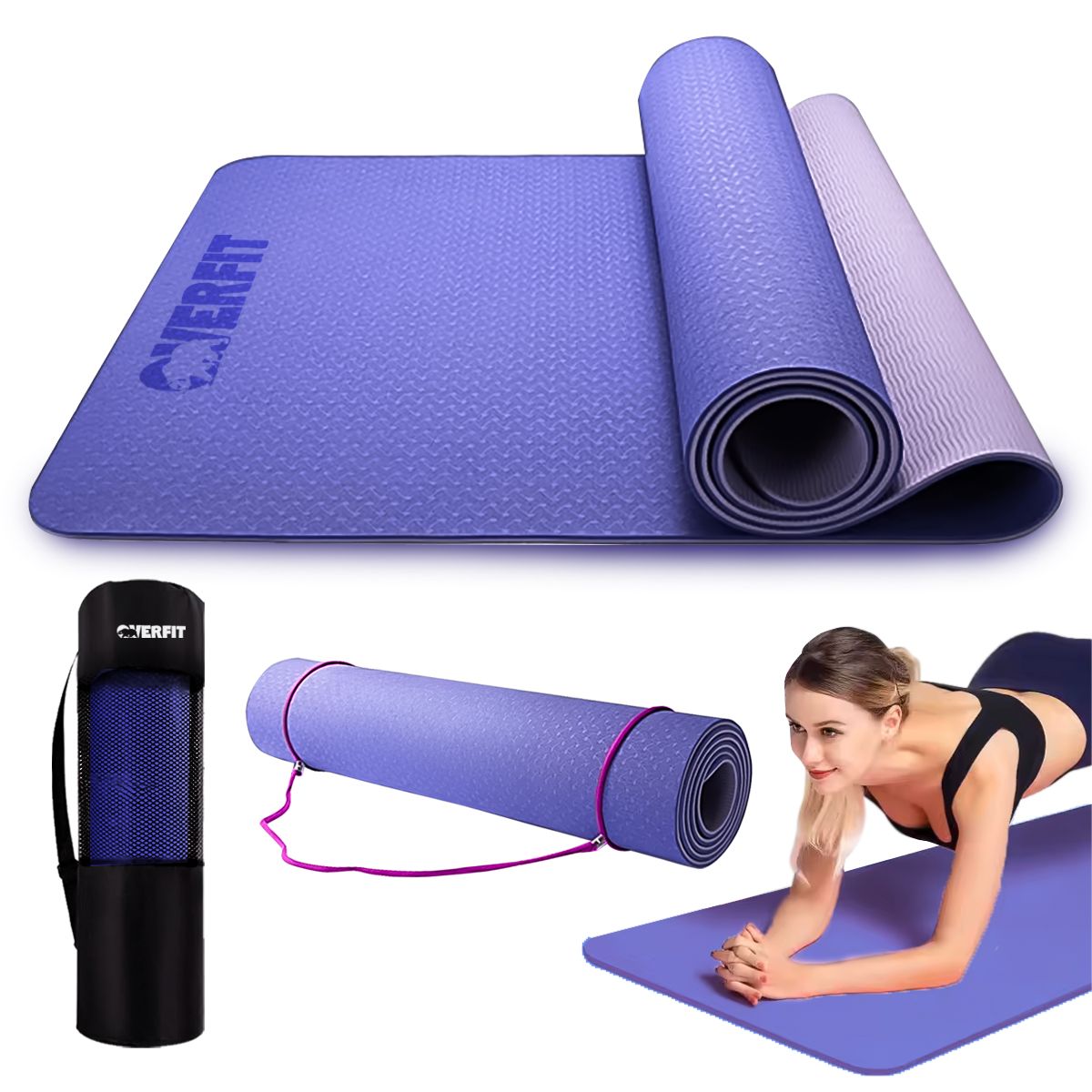 OVERFIT - Mat Yoga TPE 6mm Overfit Ejercicio Alfombra Pilates Bicolor