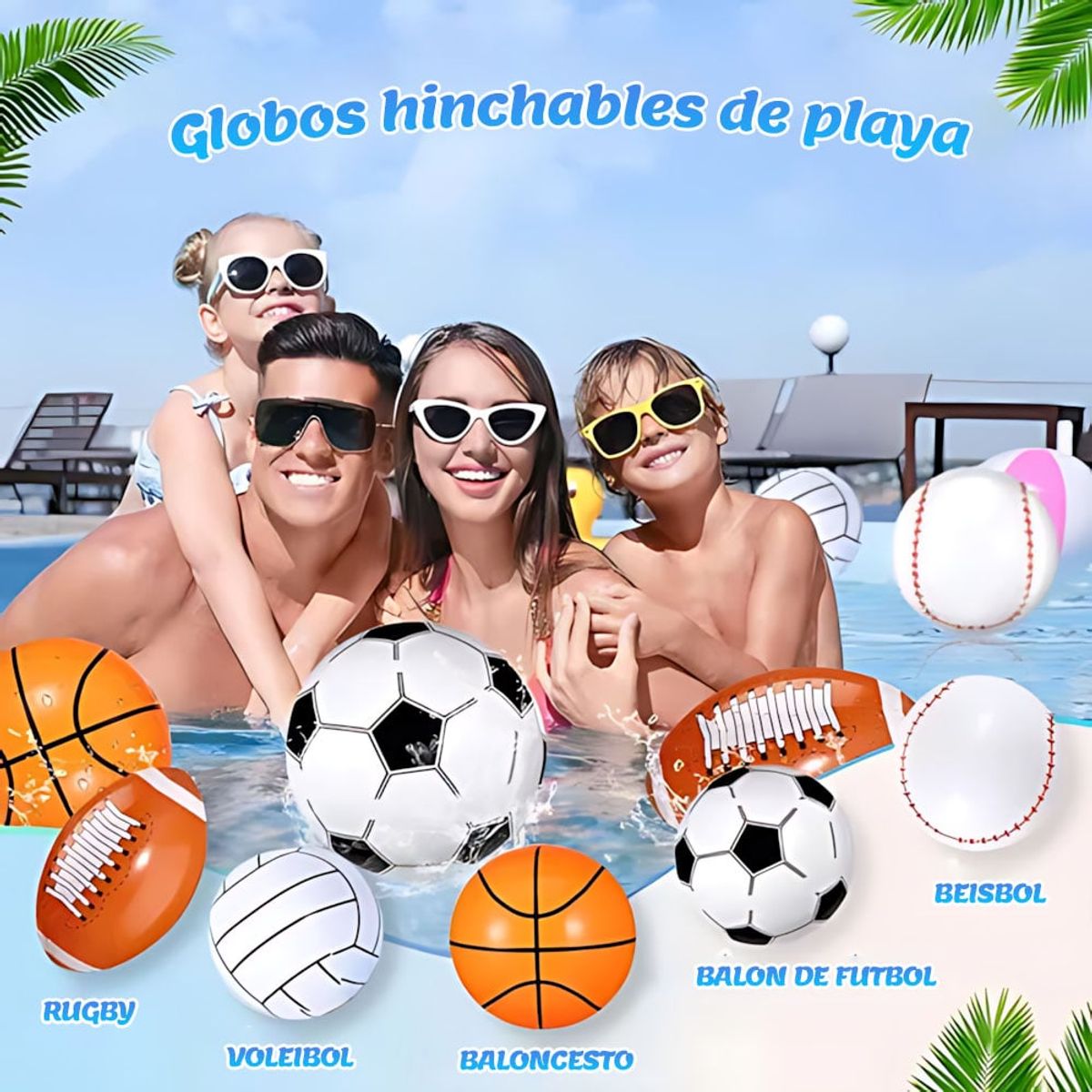 GENERICO - Pelotas De Playa 5Pcs 30cm Juguetes Hinchables Piscina