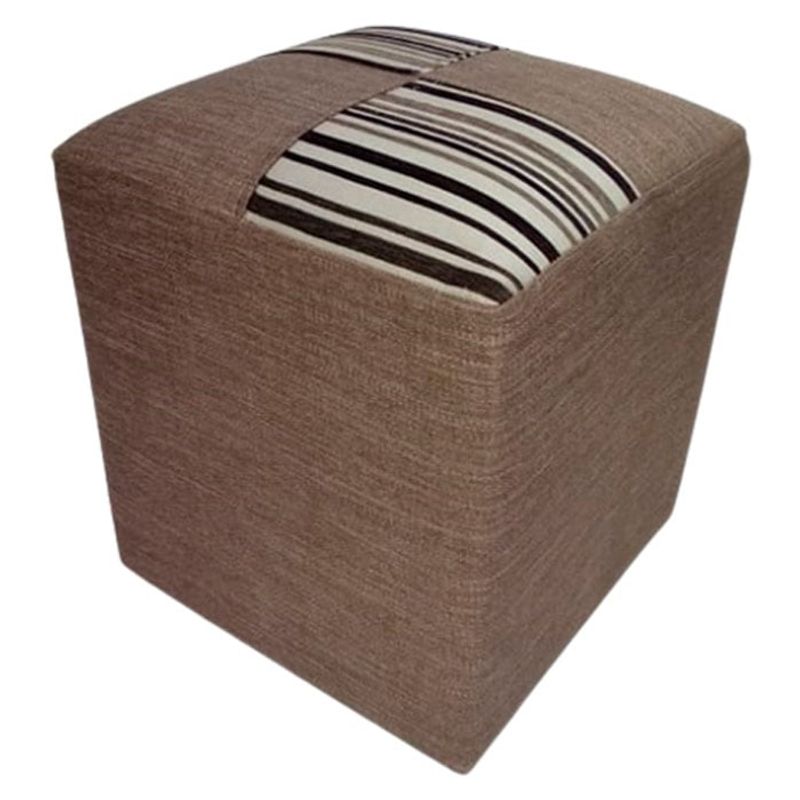MUEBLERIA LATINA - POUF LINO COMPOSE MARRON RAYAS