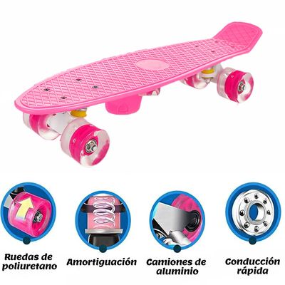 Imagen 2 del producto Monopatín De 56x13cm Con Ruedas De Iluminación-Rosa