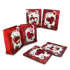 GENERICO - BOLSA DE REGALO CORAZON 3D 19X23 CM X12 UNI