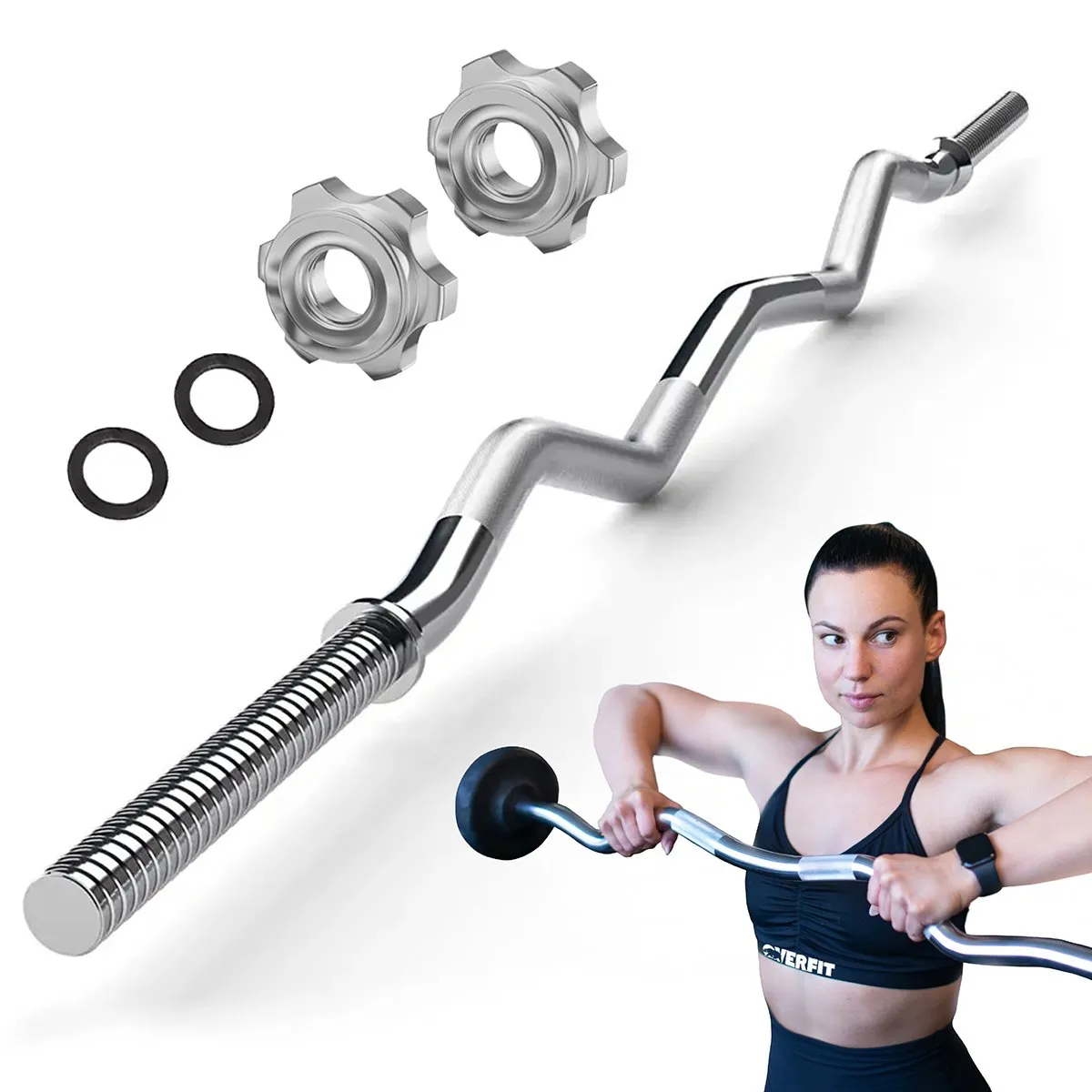 OVERFIT - Barra Preolimpica Z 4.2 kg Overfit 120 cm Cromada Fitness