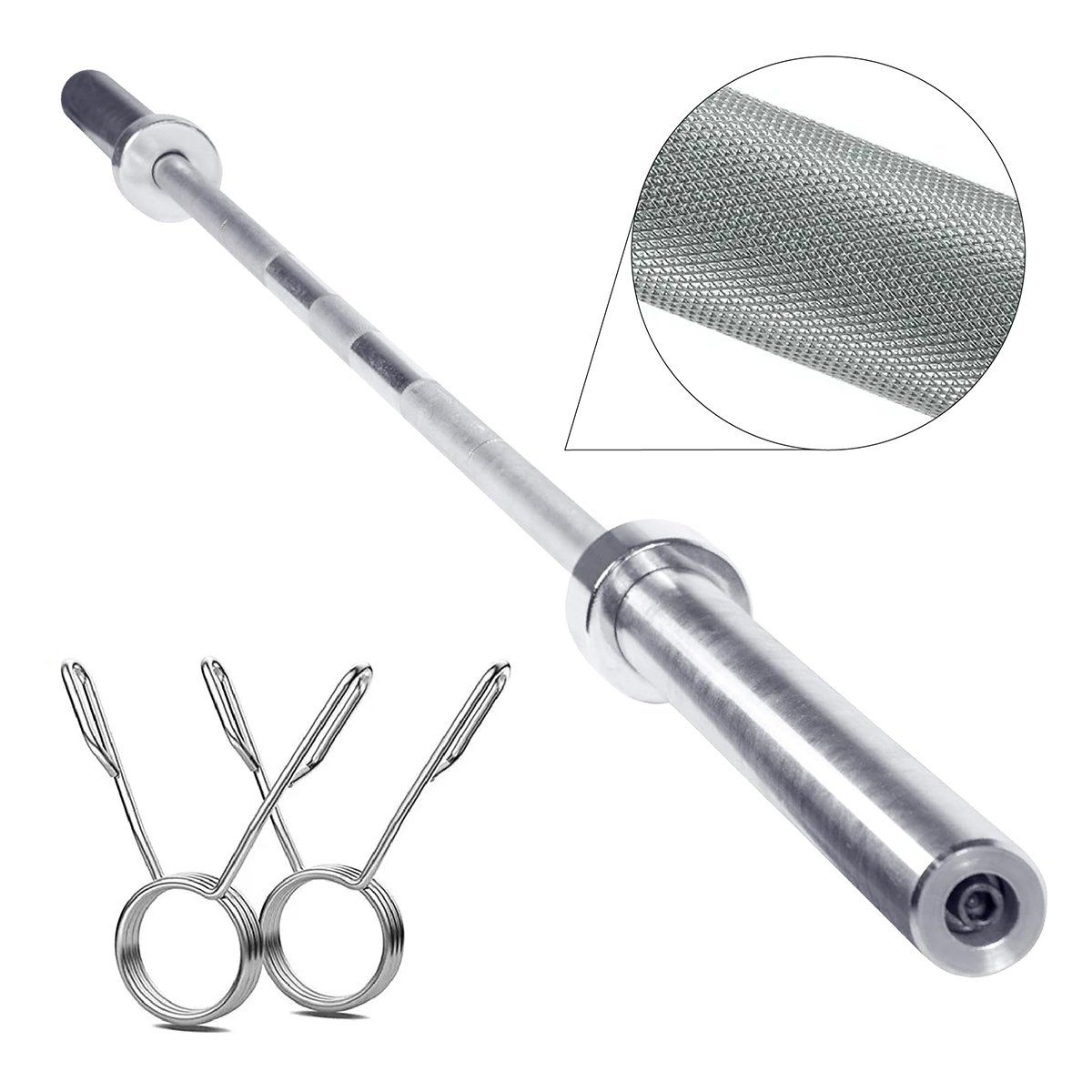 OVERFIT - Barra Olimpica Recta Overfit 20kg 220Cm Cromada Fitness