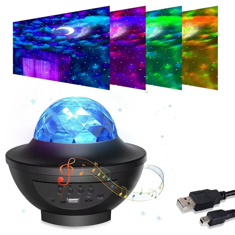 GENERICO - PROYECTOR MULTICOLOR DE GALAXIA DORMITORIO Y SONIDO BLUETOOTH