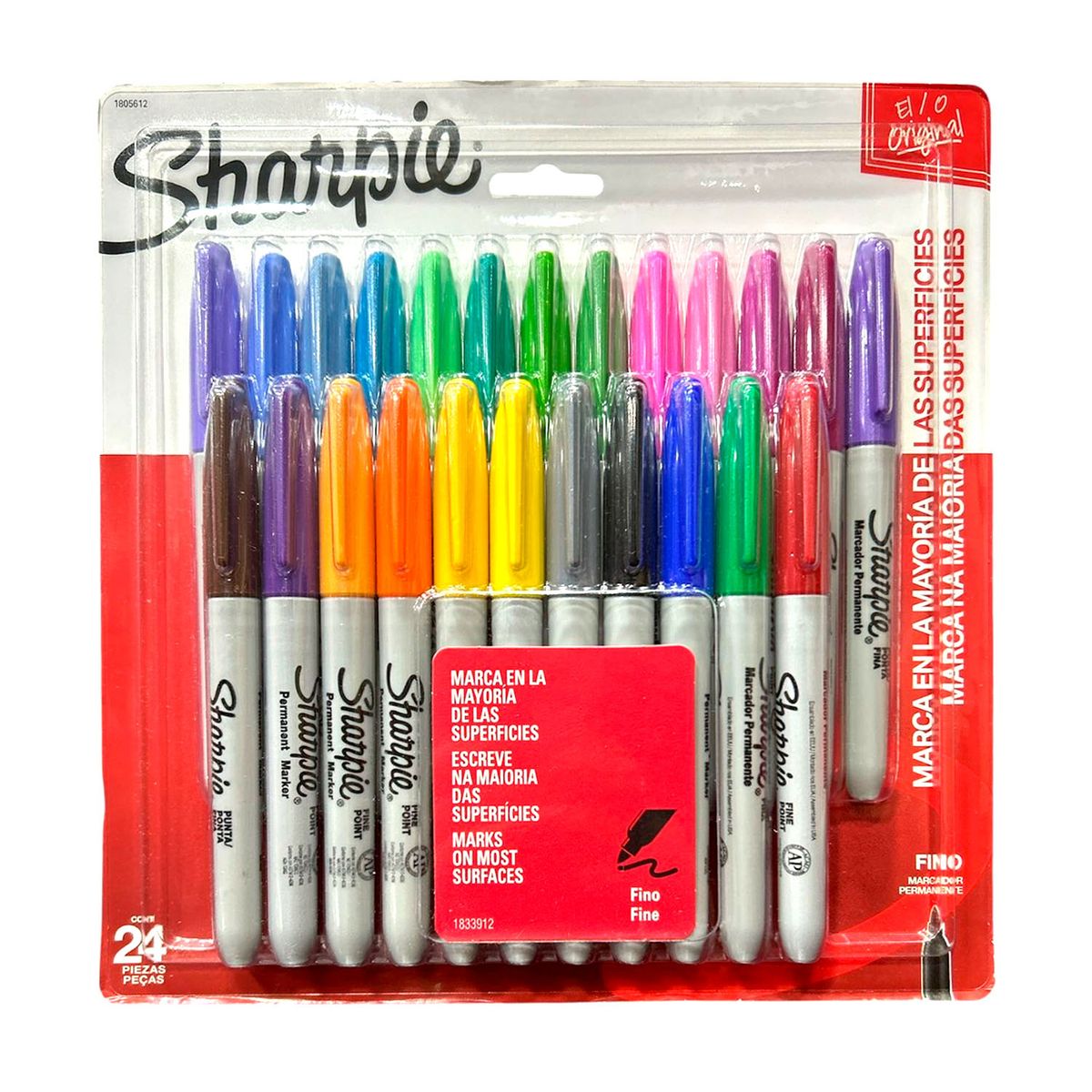 SHARPIE - Set 24 Marcadores Sharpie Punta Fina Colores Surtidos