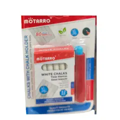 MOTARRO - Porta-tizas De Plástica + 12 Tizas Blancas