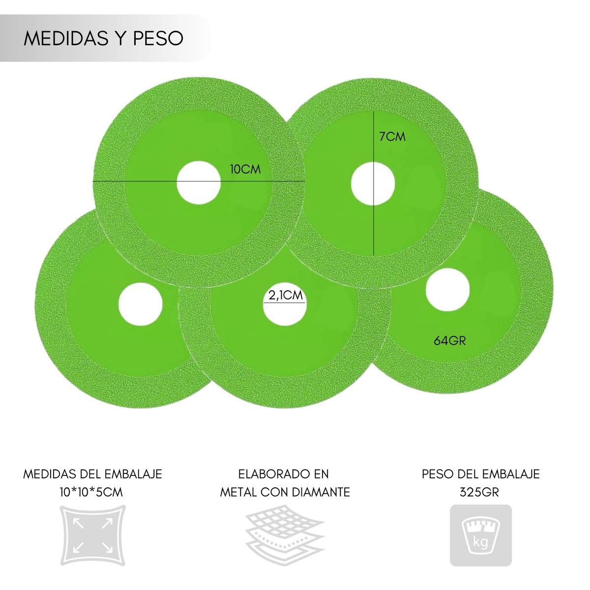 GENERICO - 10 Piezas Disco Corte De Vidrio Para Amoladora Angular