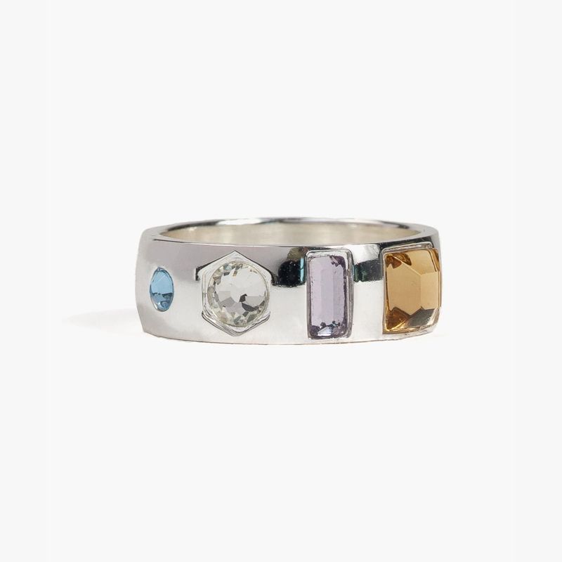 LOUNGE - Anillo Mujer Strass Irregulares