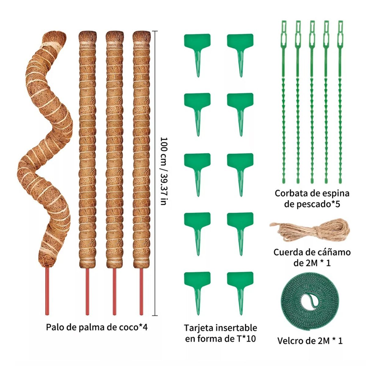 MUNDO MAGIA - 21 Kits Tutor De Musgo Soporte Para Plantas 100cm/fibra Coco