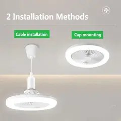 GENERICO - VENTILADOR DE TECHO CON ILUMINACION BASE E27