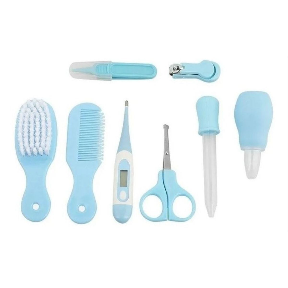 GENERICO - Kit Aseo Para Bebés Cepillo De Pelo Cortaúñas Nariz Limpia