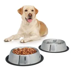 GENERICO - PLATO PARA MASCOTA PERRO DE ACERO INOXIDABLE 38 CM 936