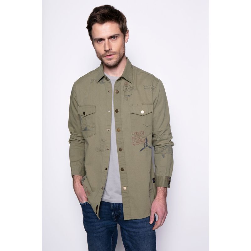 FEROUCH - Overshirt Print Fj Verde Ferouch