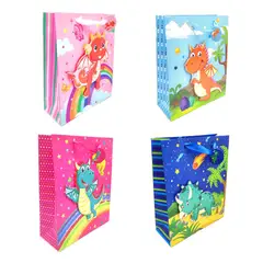GENERICO - BOLSA DE REGALO DINOSAURIOS 26X32 X12 UNI