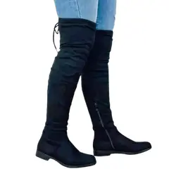 PAND G - Bota Bucanera Mujer Taco Bajo en Gamuza Elasticada M325