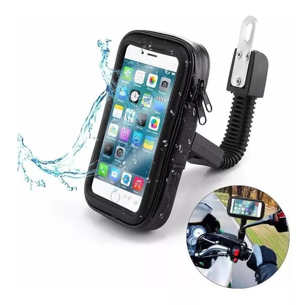 GENERICO - SOPORTE PORTA CELULAR PARA MOTO IMPERMEABLE 1216