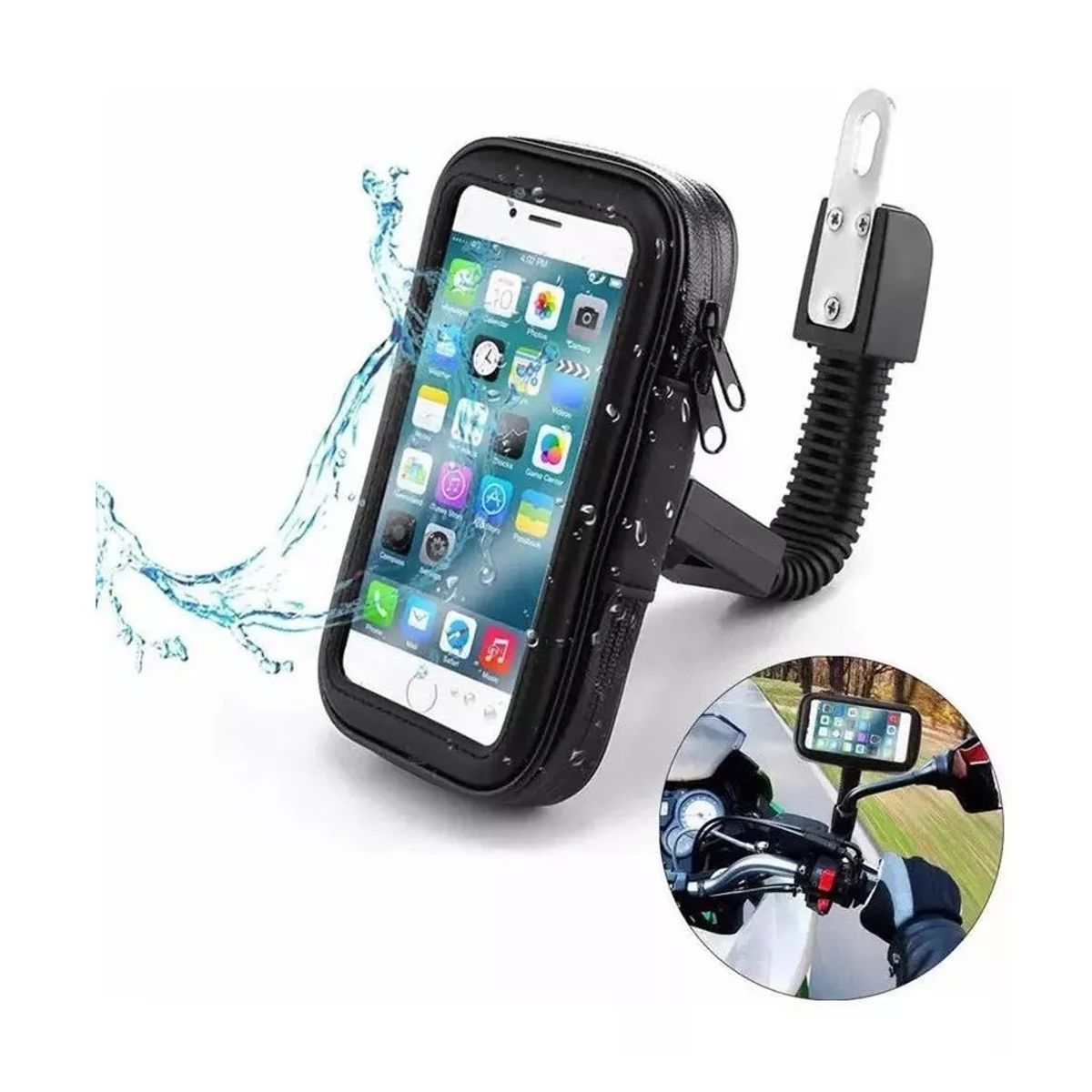 GENERICO - SOPORTE PORTA CELULAR PARA MOTO IMPERMEABLE 1216