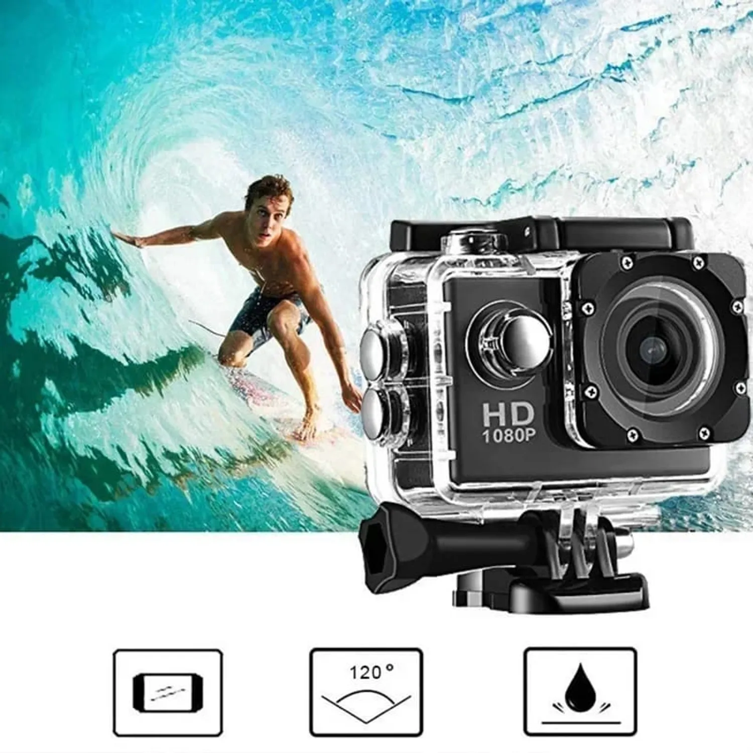 CAMARA DEPORTIVA SUMERGIBLE 4K FULL HD NEGRA | Sodimac Chile