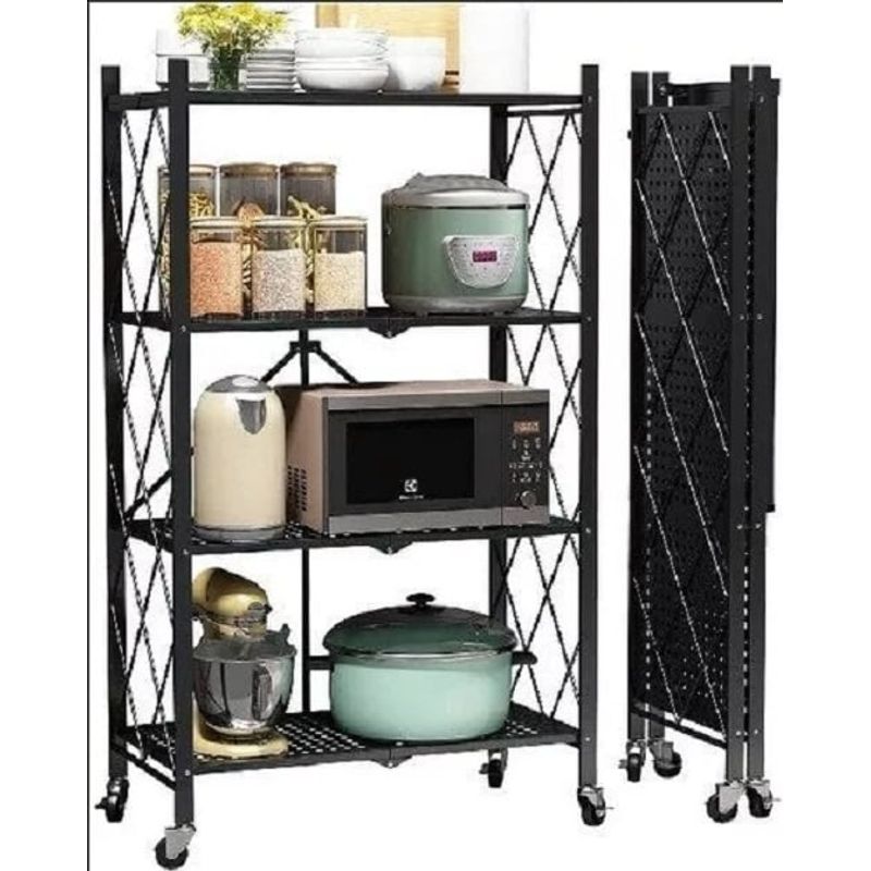 GENERICO - Estante Organizador Plegable Metálico Multiuso 4 Niveles