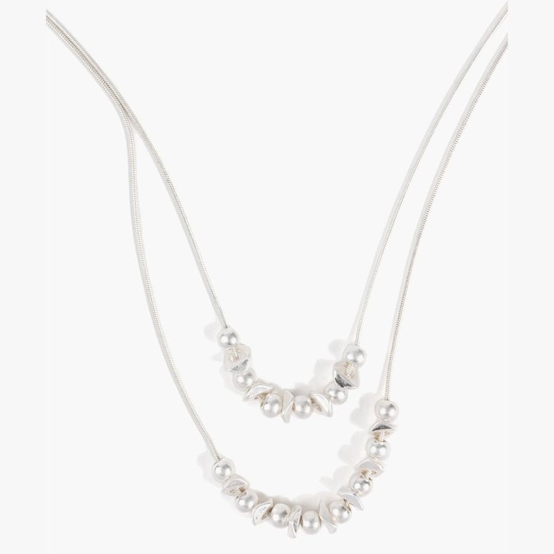 LOUNGE - Collar Boho Doble Mostacillas Metal